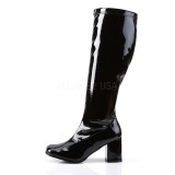 Black Patent 7,5 cm GOGO-300WC knee high womens boots with wide calf