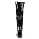 Black Patent 7,5 cm GOGO-300WC knee high womens boots with wide calf