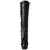 Black Pu 15,5 cm DELIGHT-2023 Platform Knee Boots