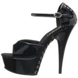 Black Red 15 cm DELIGHT-660FH Corset High Heel Shoes