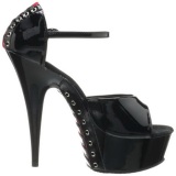 Black Red 15 cm DELIGHT-660FH Corset High Heel Shoes