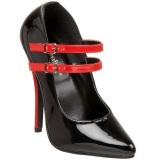 Black Red 15 cm DOMINA-442 Womens Shoes with High Heels