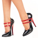 Black Red 15 cm DOMINA-442 Womens Shoes with High Heels