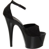 Black Satin 18 cm Pleaser ADORE-768 High Heels Platform