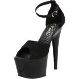 Black Satin 18 cm Pleaser ADORE-768 High Heels Platform