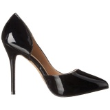 Black Shiny 13 cm AMUSE-22 Low Heeled Classic Pumps Shoes