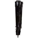 Black Shiny 15,5 cm DELIGHT-2023 Platform Knee Boots