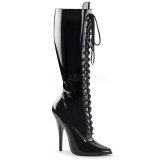 Black Shiny 15 cm DOMINA-2020 High Heeled Womens Boots for Men