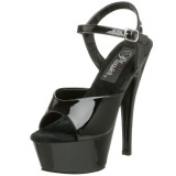 Black Shiny 15 cm KISS-209 Platform High Heels Shoes