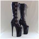 Black Shiny 23 cm Pleaser INFINITY-2049 Platform Knee Boots