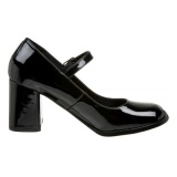 Black Shiny 8 cm GOGO-50 Pumps Shoes