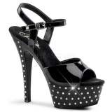 Black Strass 15 cm STARDUST-609 Womens Shoes with High Heels