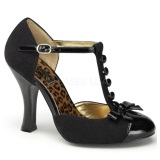 Black Suede 10 cm SMITTEN-10 Rockabilly Pumps with low heels