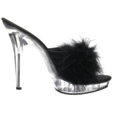 Black Transparent 13 cm Fabulicious LIP-101-8 Platform High Mules