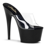 Black Transparent 18 cm ADORE-701 Platform High Mules