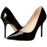 Black Varnished 10 cm CLASSIQUE-20 pointed toe stiletto pumps