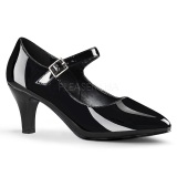 Black Varnished 8 cm DIVINE-440 Pumps with low heels