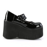 Black Vegan 11,5 cm DemoniaCult KERA-08 gothic platform mary jane pumps