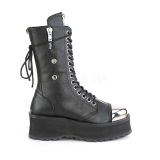 Black Vegan 7 cm GRAVEDIGGER-14 demoniacult boots - unisex platform boots