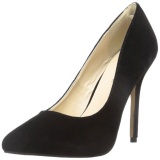 Black Velvet 13 cm AMUSE-20 pointed toe stiletto pumps