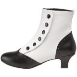 Black White 5 cm FLORA-1023 Ankle Calf Boots Women