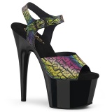 Black high heels 18 cm ADORE-708N-LTP JELLY-LIKE stretch material platform high heels