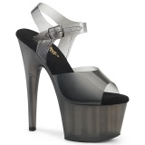 Black high heels 18 cm PLEASER stretch material platform high heels