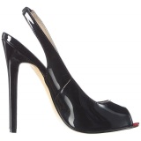 Black slingback pumps 13 cm SEXY-08 peeptoe slingbacks shoes