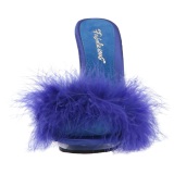 Blue 13 cm POISE-501F Marabou Feathers Mules Shoes