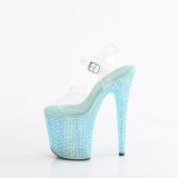 Blue 20 cm 808RRS Pole dance high heels shoes rhinestones platform