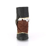 Brown Black Microfiber 7,5 cm MATEY-115 Retro Ankle Calf Boots