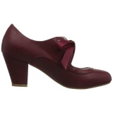 Burgundy 6,5 cm WIGGLE-32 retro vintage cuben heels maryjane pumps