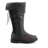 CAPTAIN-110 brown captain boots cosplay mens pirate boots musketeer