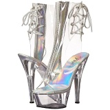 Clear 15 cm KISS-1018C womens platform soled ankle boots