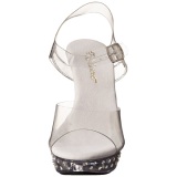 Clear Rhinestone 13 cm COCKTAIL-508SDT Acrylic High Heeled Sandal