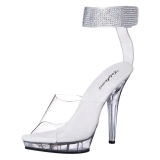 Clear Rhinestone 13 cm LIP-142 Acrylic Platform High Heeled Sandal