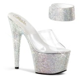 Clear Rhinestone 18 cm BEJEWELED-712RS Platform High Heeled Sandal