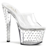 Clear Rhinestone Platform 18 cm STARDUST-701 Women Mules Shoes