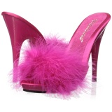 Fuchsia 13 cm POISE-501F Marabou Feathers Mules Shoes