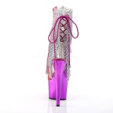 Fuchsia 18 cm ADORE-1017RSF womens fringe ankle boots high heels