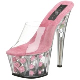 Fuchsia Transparent 18 cm ADORE-701FL Platform High Mules