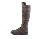 GOTHAM-110 halloween brown captain boots cosplay mens boots with buckles