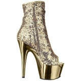 Gold 18 cm ADORE-1008SQ womens sequins ankle boots