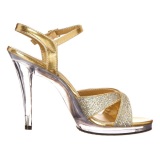 Gold Glitter 12 cm FLAIR-419G Womens High Heel Sandals