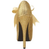 Gold Rhinestone 14,5 cm Burlesque TEEZE-04R Platform Pumps Women Shoes