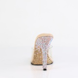 Golden mules 11,5 cm GALA-01DMM strass high heeled mules