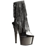 Gray 18 cm ADORE-1017RSF womens fringe ankle boots high heels