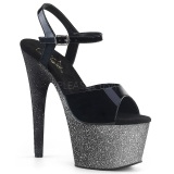 Gray 18 cm ADORE-709OMBRE glitter platform sandals shoes