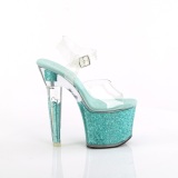 Green 18 cm LOVESICK-708SG glitter platform sandals shoes