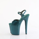 Green 20 cm FLAMINGO-809GP glitter platform sandals shoes